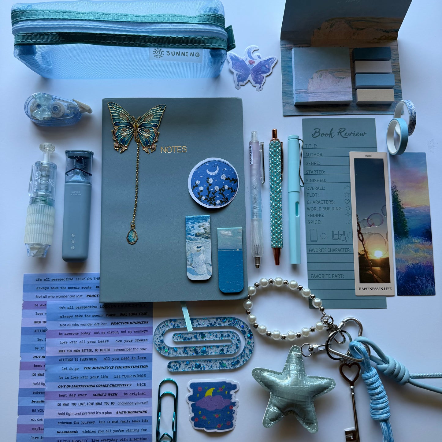 Soft Sky Blue Bouquet Set