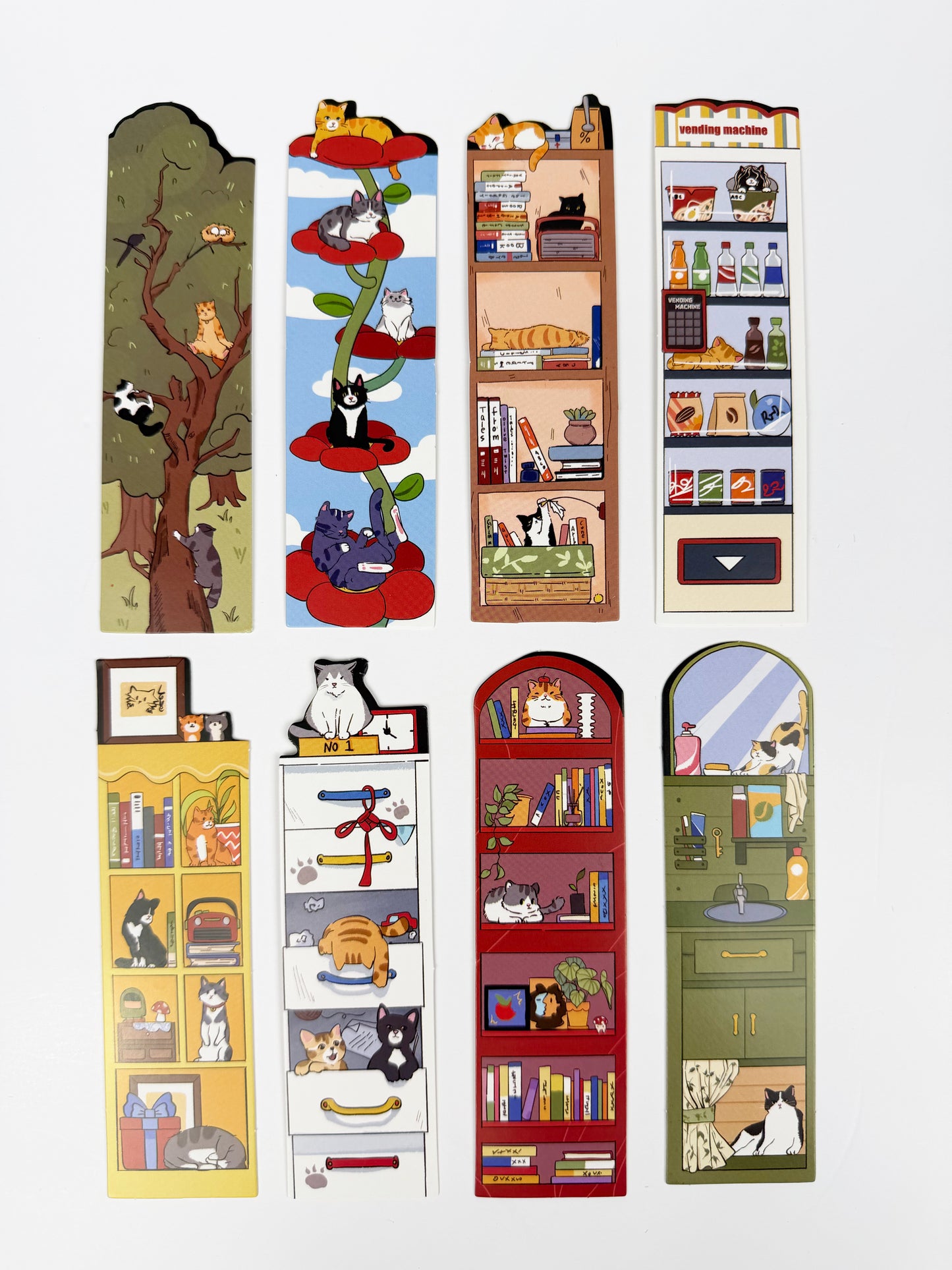 Funny Cats Bookmark -Set of 8
