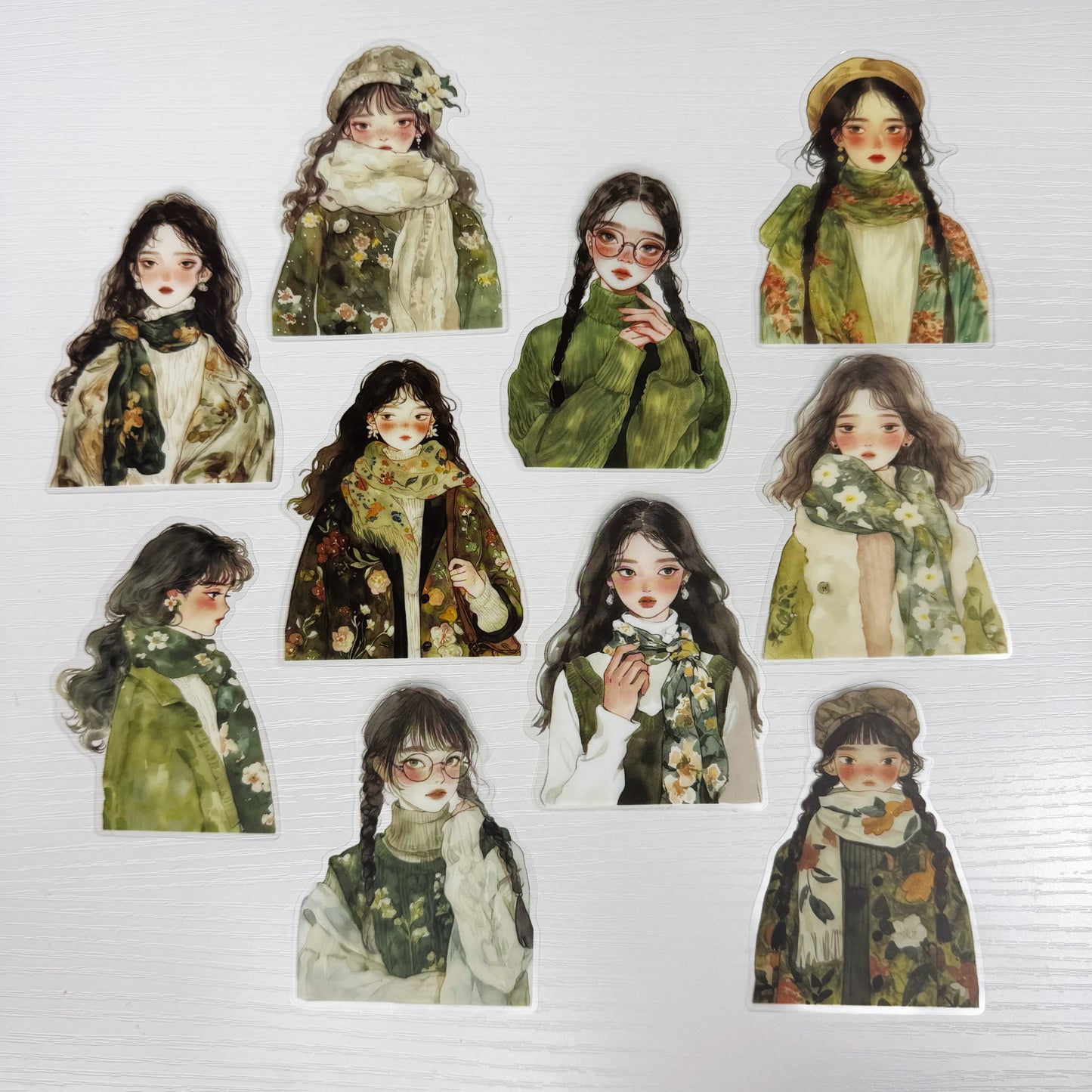 Vintage Green Aesthetic Stickers