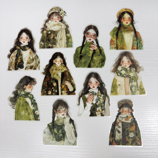 Vintage Green Aesthetic Stickers