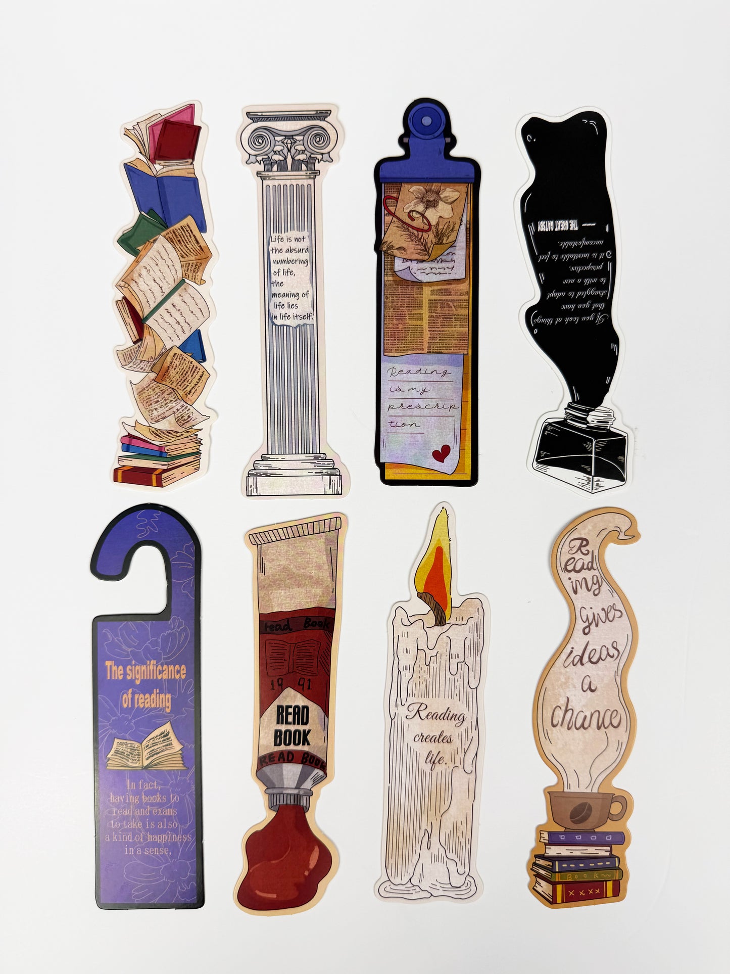 Ink & Letters Bookmark  -Set of 8