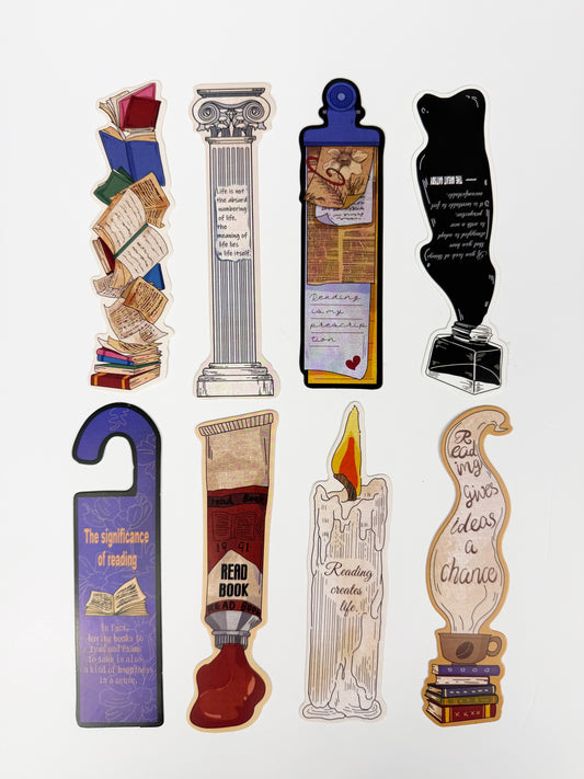 Ink & Letters Bookmark  -Set of 8