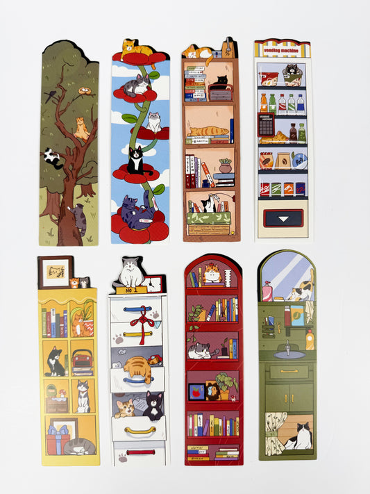 Funny Cats Bookmark  -Set of 8