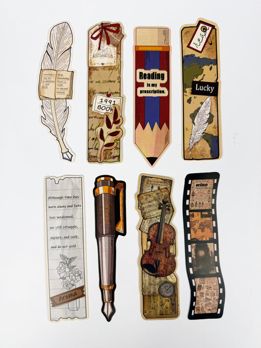 Literary Art Bookmarks  -Set of 8
