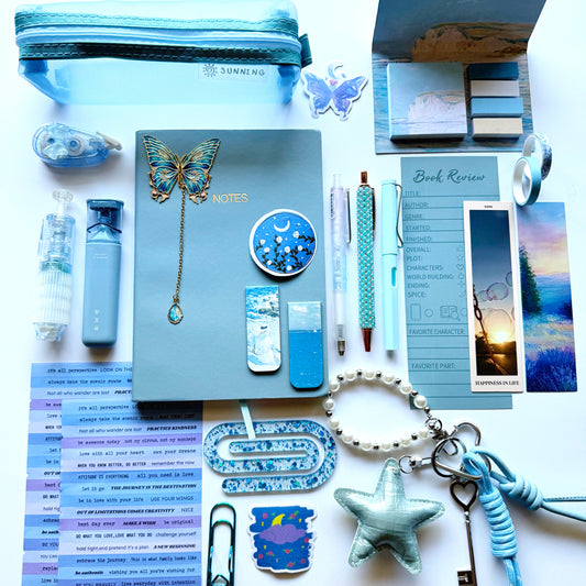 Soft Sky Blue Bouquet Set